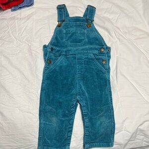 Hanna Andersson Teal Corduroy Overalls 12-18 months